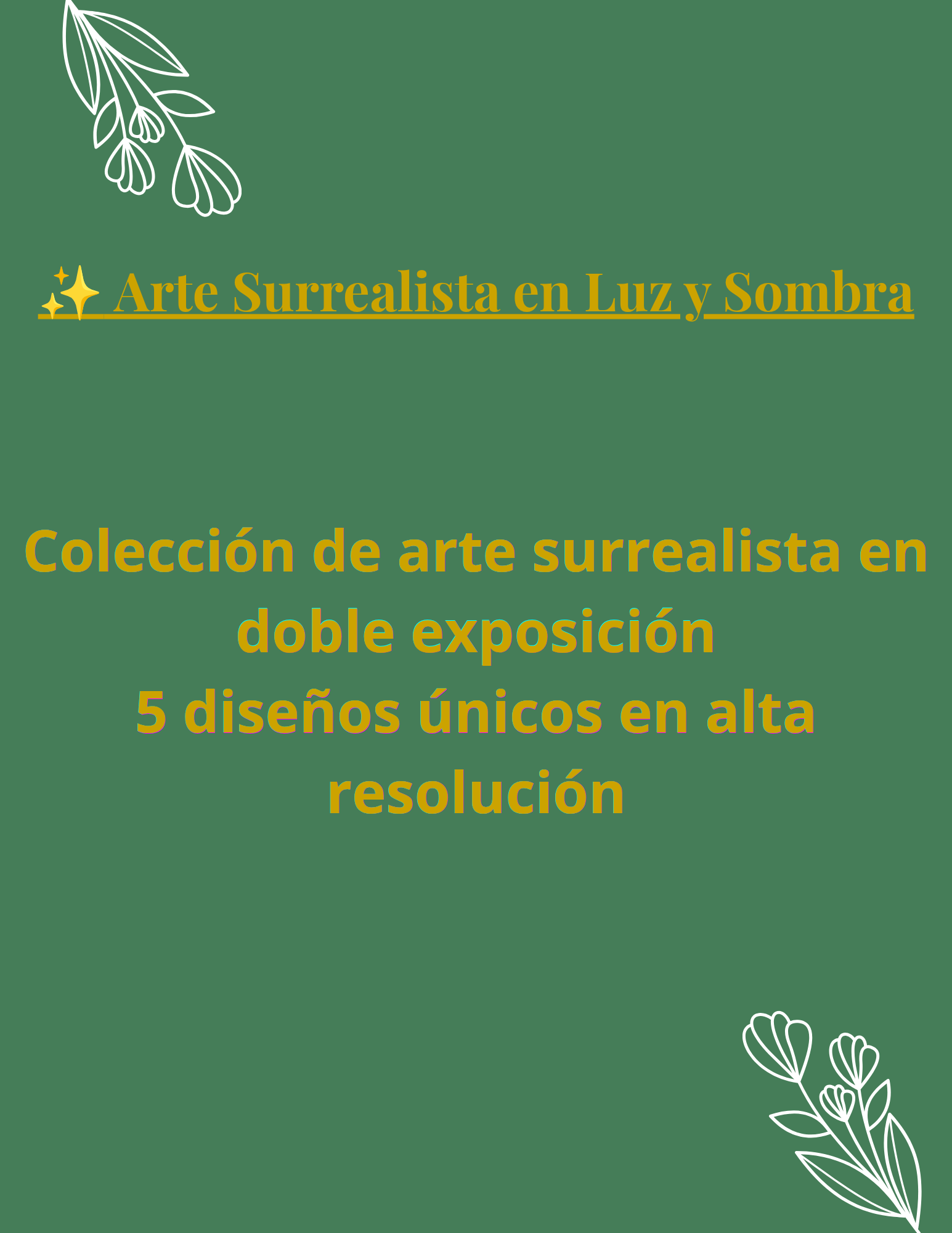 Colección de Arte Surrealista en Doble Exposición – 5 Imágenes Digitales en Alta Resolución